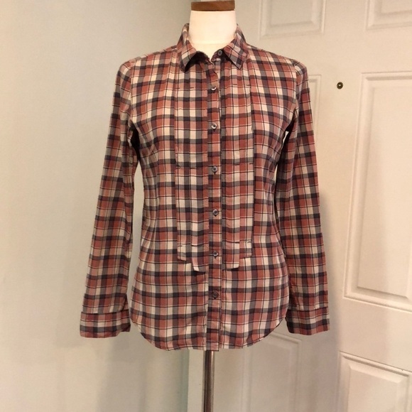 Anthropologie Leith Red Mauve Button Up Shirt Size XS - Picture 2 of 11